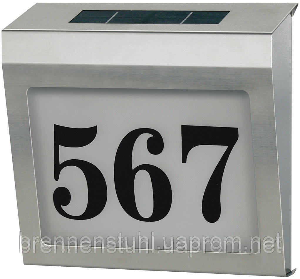 Номер будинку Brennenstuhl з підсвічуванням з сонячним модулем SH 4000
