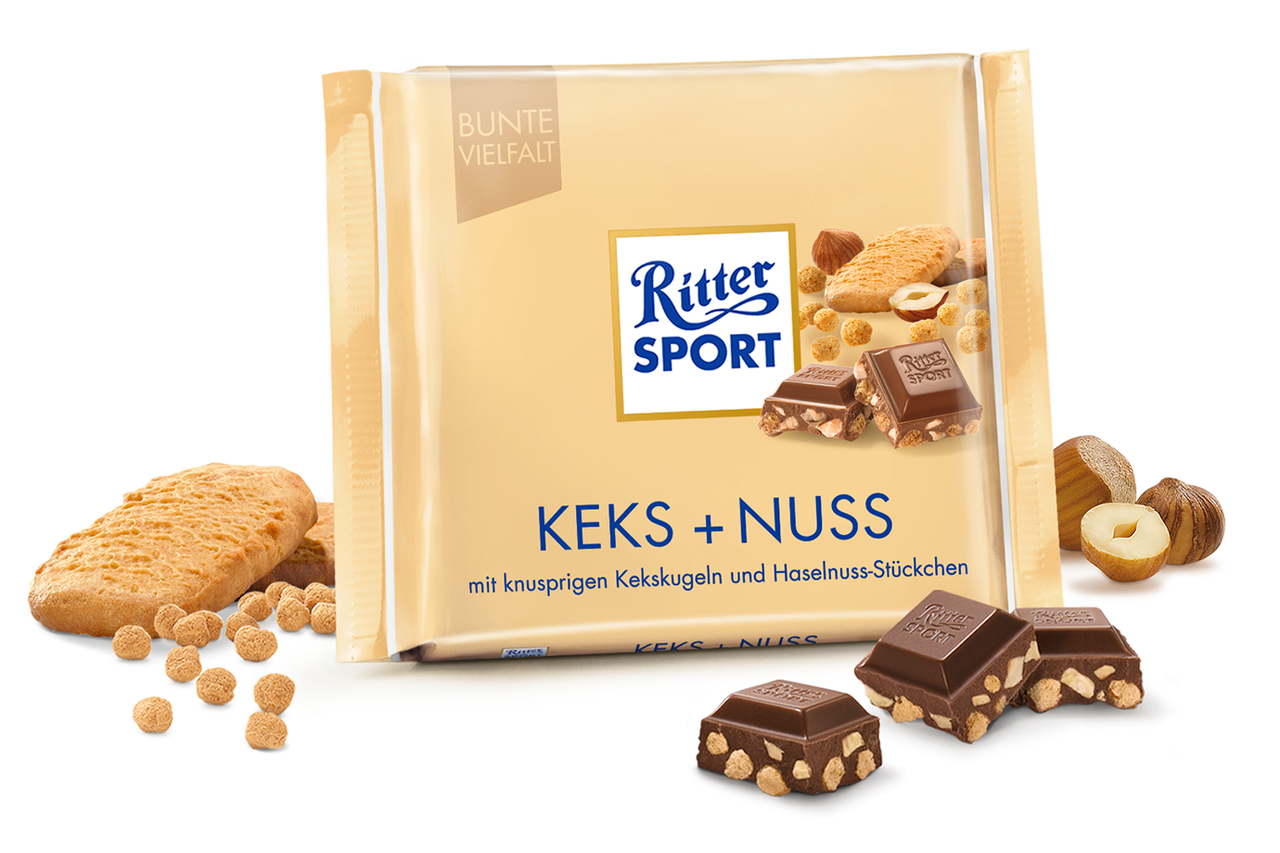 Шоколад Ritter Sport Keks + Nuss (Риттер Спорт печенье + орех)