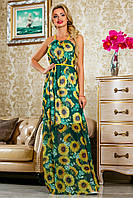 Довге літнє шифонова сукня з принтом 42-48 розмір, фото 1