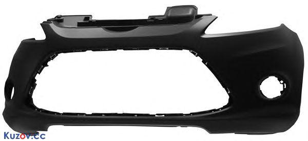 Передний бампер Ford Fiesta 09- черный, с отв. ПТФ (FPS) 1568817