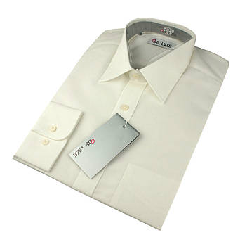 Мужская классическая рубашка De Luxe 102D молочная (большой размер)