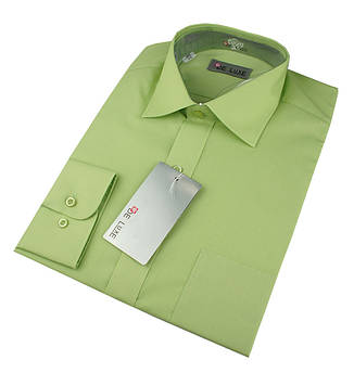 Мужская классическая рубашка De Luxe 404D зеленая (большой размер)