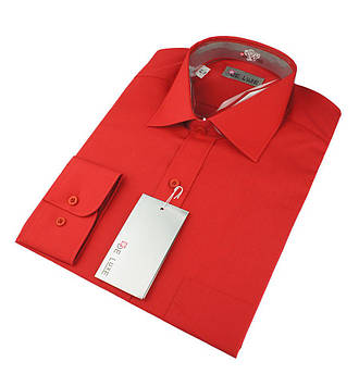 Мужская классическая рубашка De Luxe 214D красная (большой размер)
