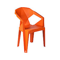 Пластиковий стілець з підлокітниками Muze помаранчевий, фото 1