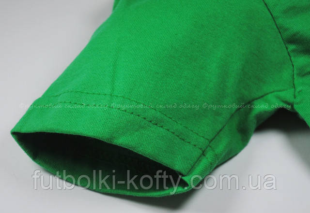 Ярко-зелёная детская мягкая футболка для мальчиков