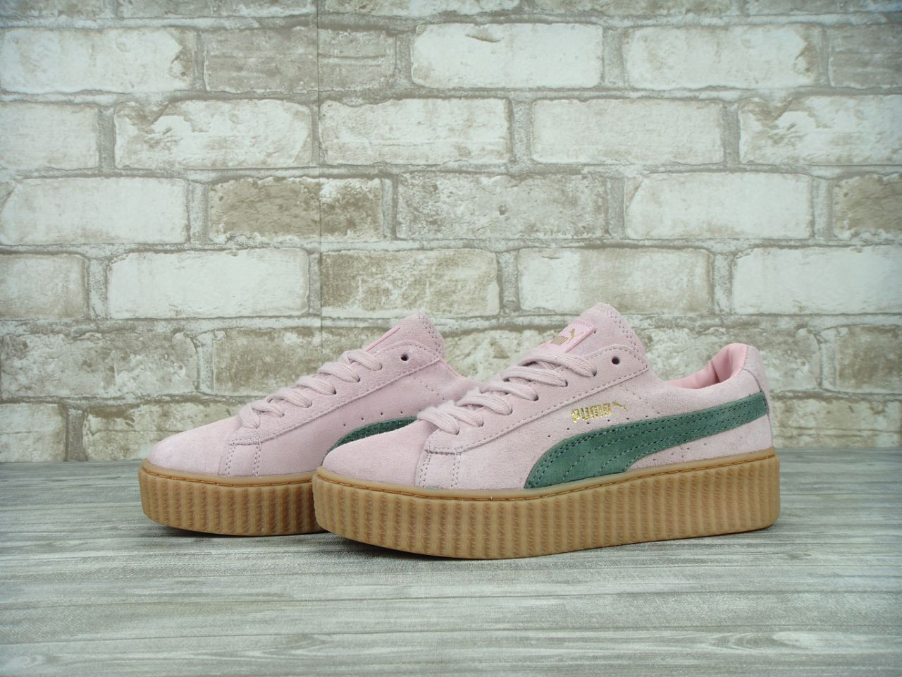 puma suede creepers pink