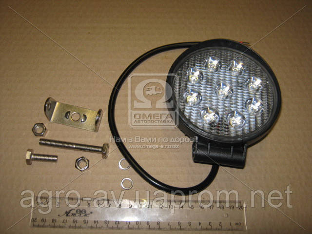 

Фара (453701075) LED круглая 27W, 9 ламп, 110*128мм, широкий луч (ТМ JUBANA)