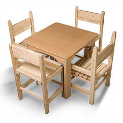 Дитячий стіл і стілець буковий