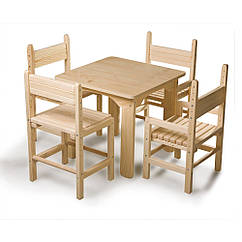 Дитячий стіл і стілець сосновий