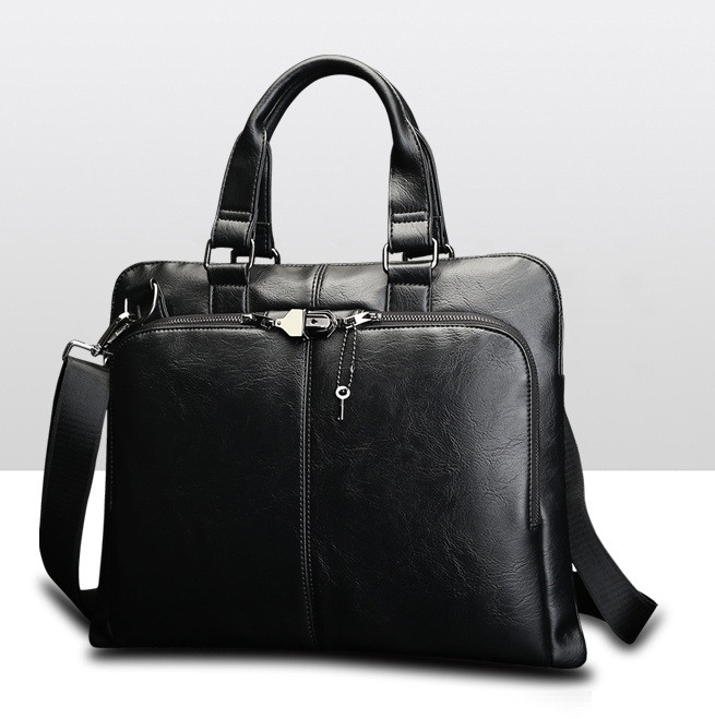 Мужской деловой портфель для документов кожа ПУ, стильная мужская сумка .