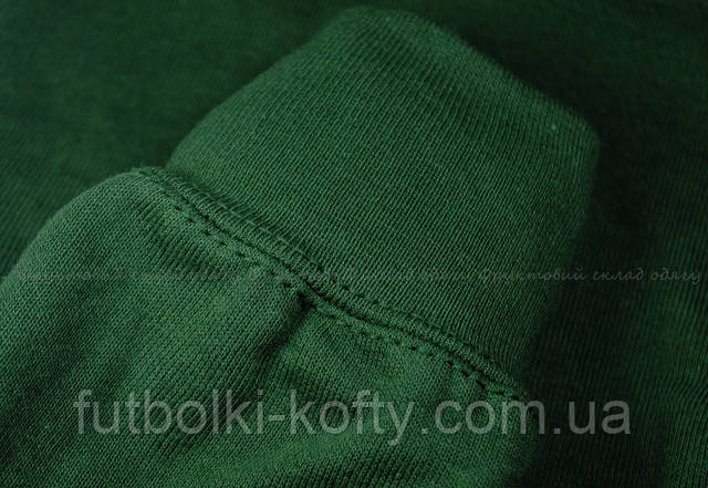 Тёмно-зелёная мужская классическая толстовка с капюшоном