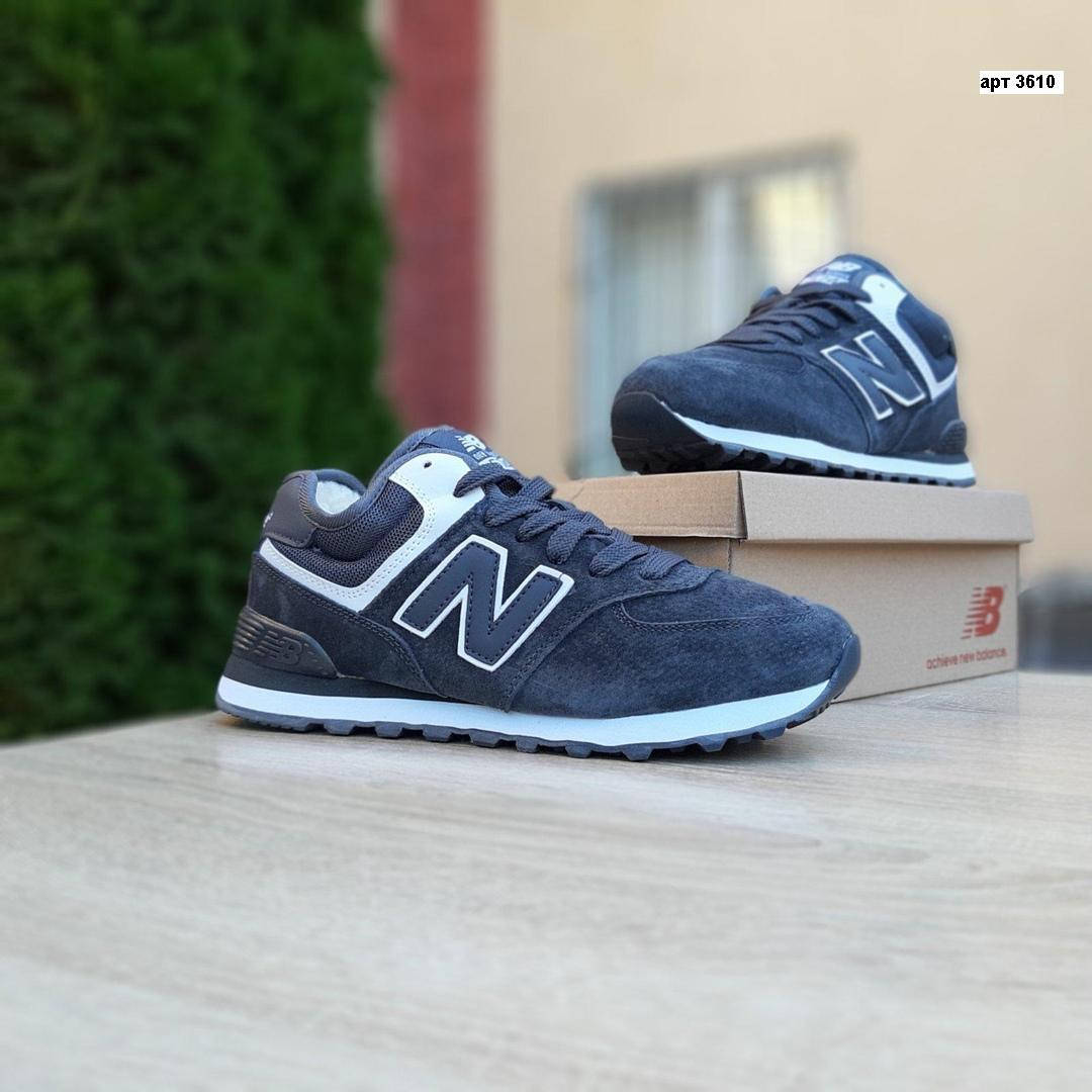 

Женские зимние кроссовки на меху New Balance 574 Нью Баланс серые, Серый