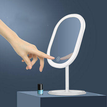 

Зеркало овальное с LED подсветкой для макияжа (Белое) | Косметическое зеркало, Белый