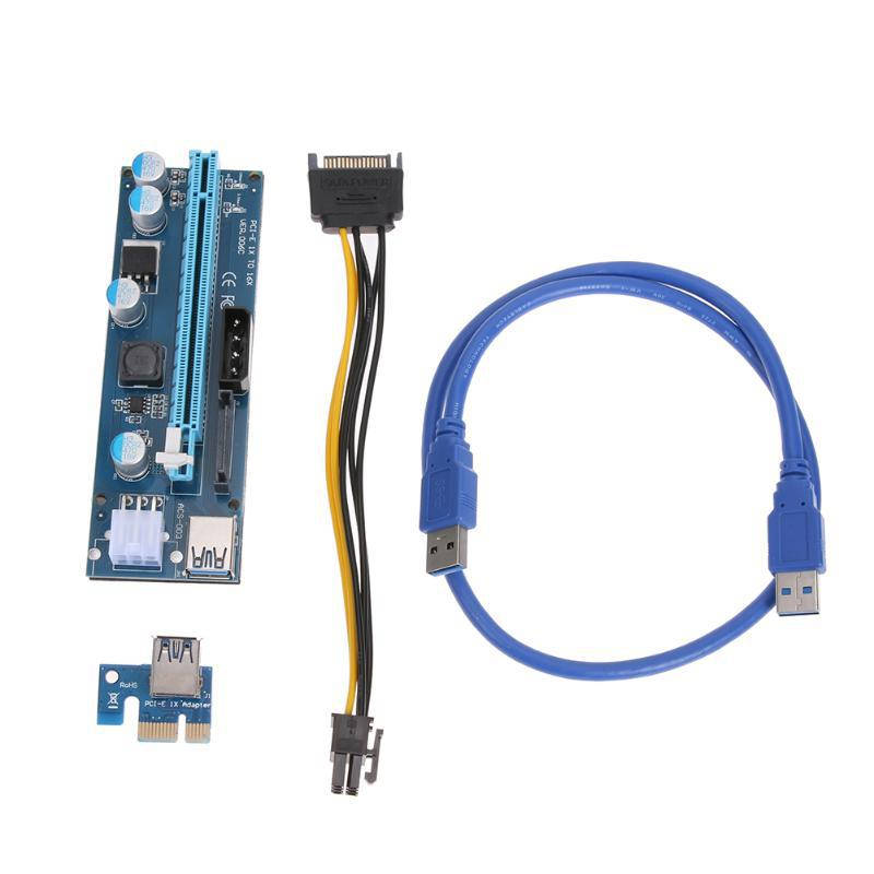 

Переходник Rizer PCI-E 16x - 1х; VER006C; USB 3.0 60см; 4pin/6pin/Sata