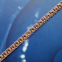 Срібний позолочений браслети, 195мм, 6 грам, плетіння Бісмарк, фото 3