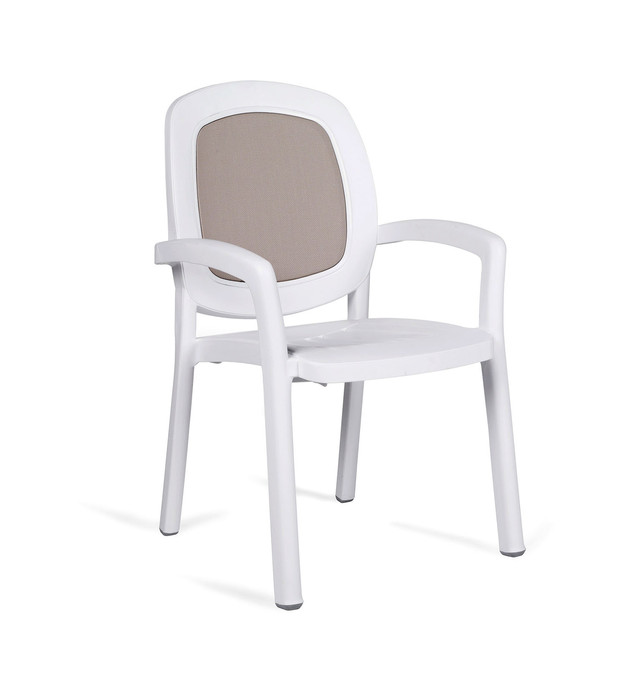Кресло садовое BETA белое, серое бежевый текстилен