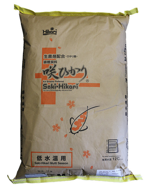 

Saki Hikari Multi Season 15kg Large 7,5-8,5 мм Лучший корм для кои при низких температурах для рыб от 30 см