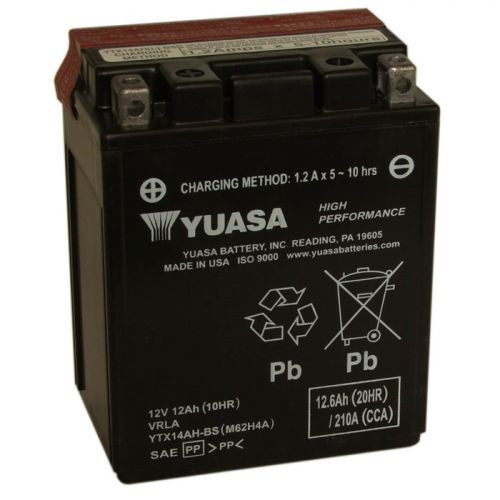 

YUASA YTX14AH-BS акумулятор 12 А/ч, 210 А, (+/-), 134х89х164 мм