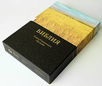 Біблія 077 ti шкіряна чорна у футлярі з колосками формат 170х240 мм, золотий зріз, індекси, фото 1
