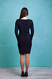 Вязанное Платье с узором в ромбы темно-синего цвета 44-46р, фото 4