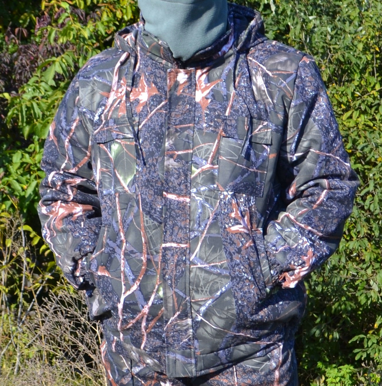 

Куртка зимняя под резинку Дубок с капюшоном светлый мех + синтепон р.48-58 52, Хаки