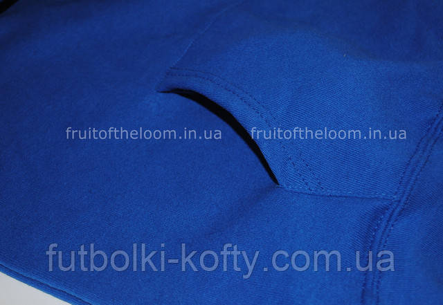 Ярко-синяя женская классическая толстовка с капюшоном