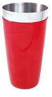 Шейкер Бостон с виниловым покрытием, барный стакан, цвет: красный 750 мл