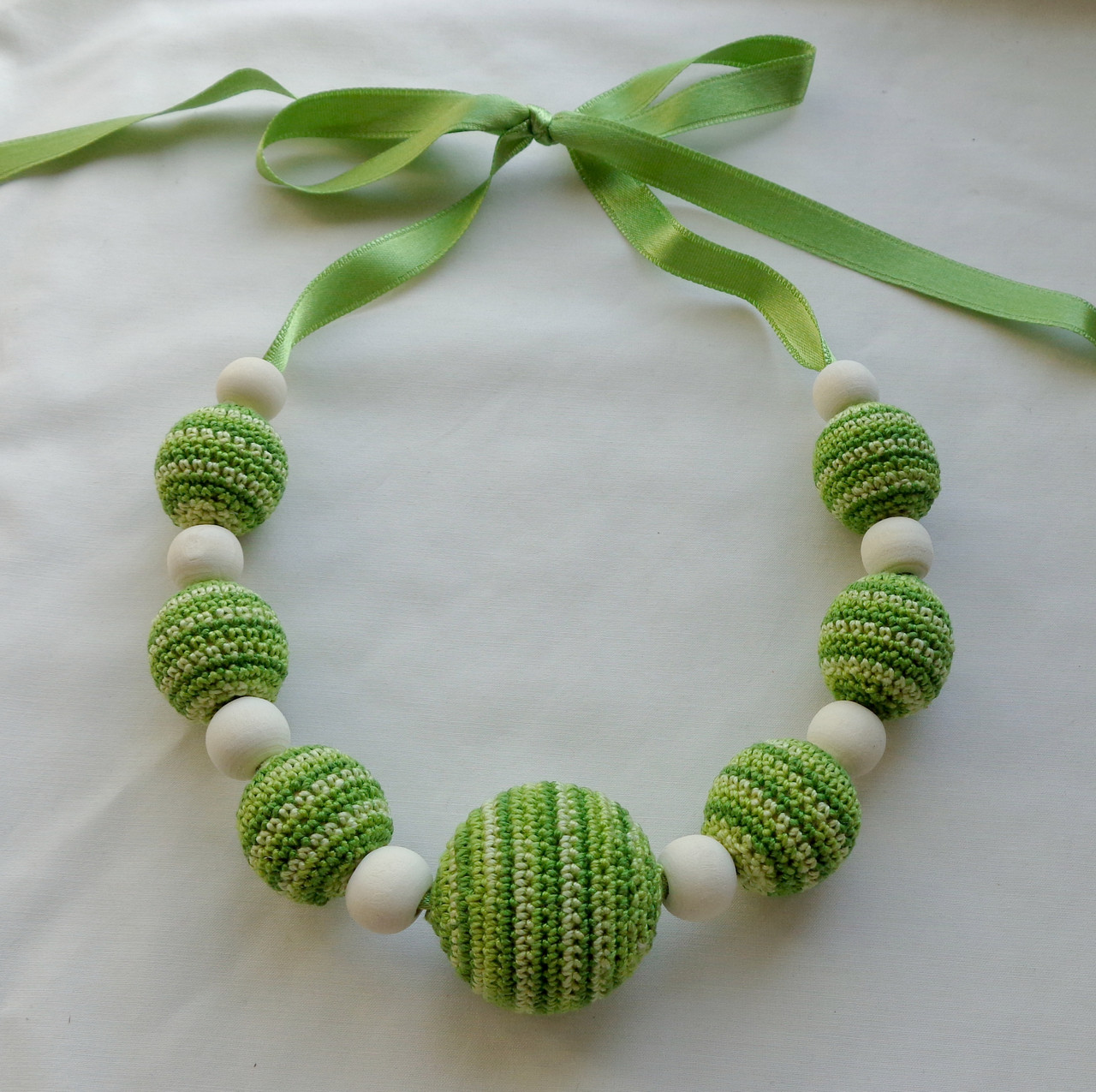 Слинго намиста в'язані зелені прикраса для мам ручної роботи Листя -купити-в інтернет-магазині AnnaRose