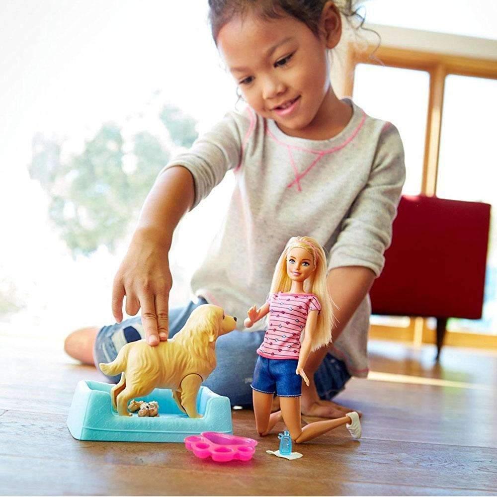 barbie newborn pups doll & pets