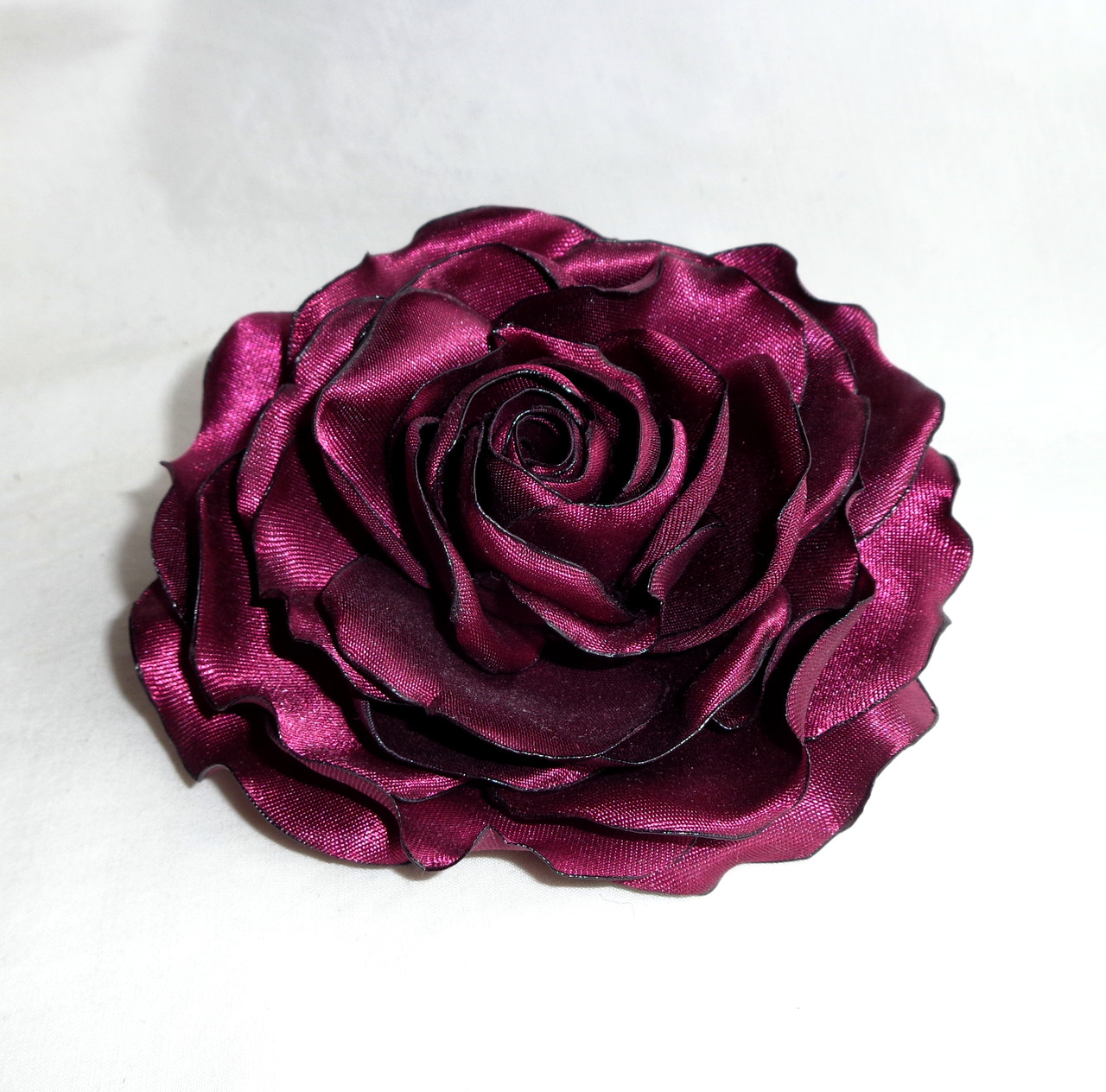 Брошка квітка з тканини ручної роботи "Бордова троянда" -купити-в інтернет-магазині AnnaRose