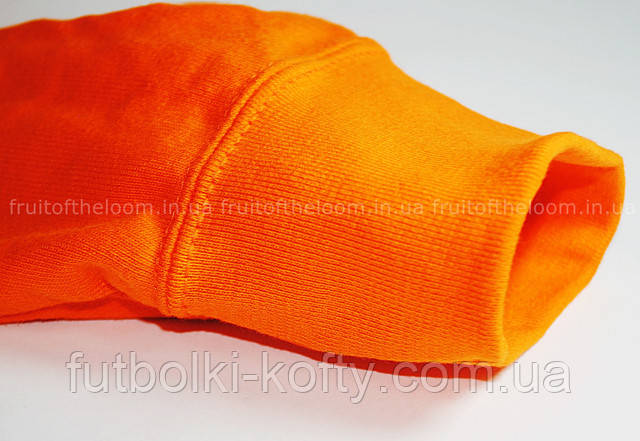 Оранжевая  мужская лёгкая толстовка с капюшоном на замке