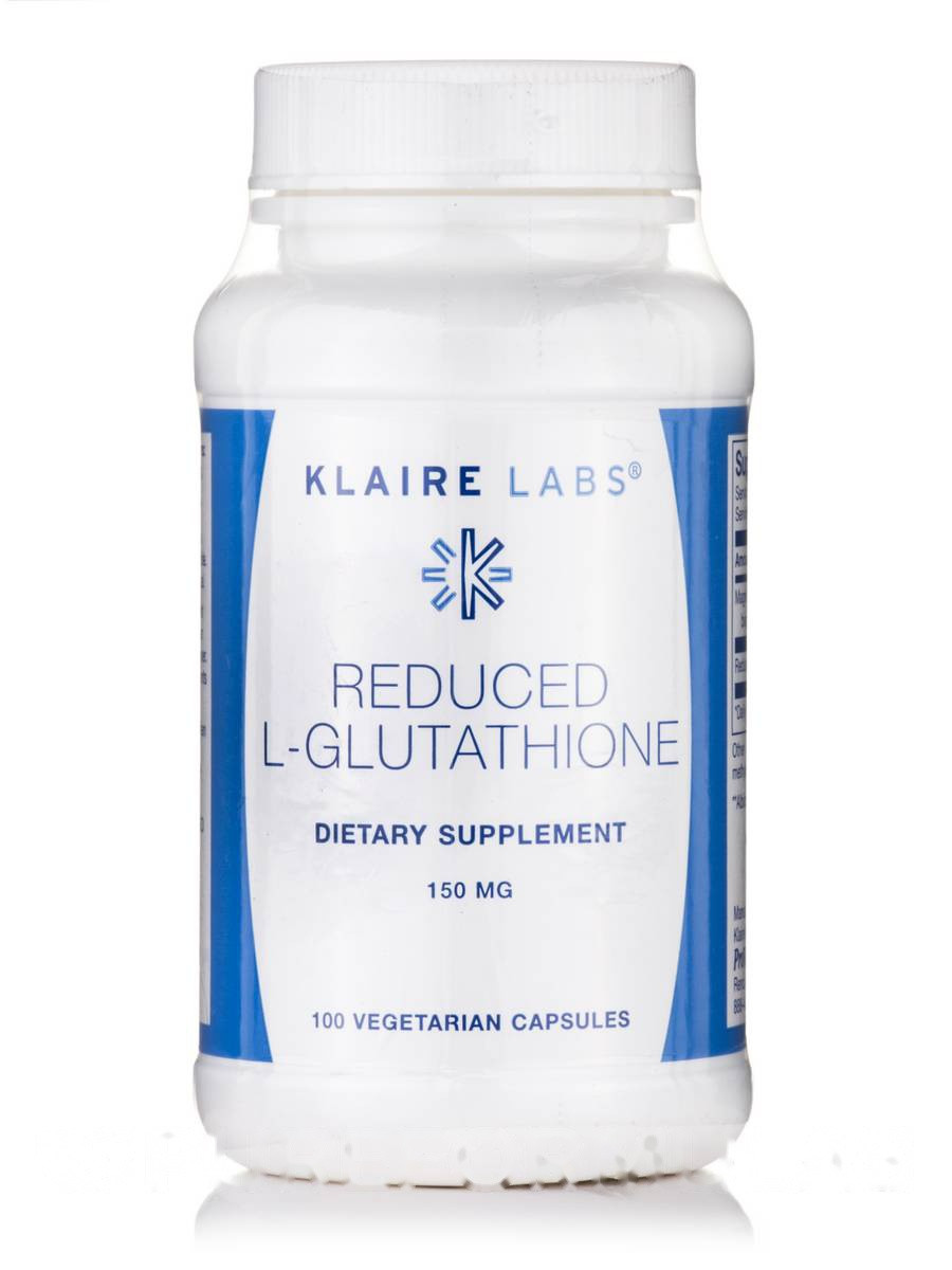 

Уменьшенный L-глутатион 150 мг, Reduced L-Glutathione, Klaire Labs, 100 вегетарианских капсул