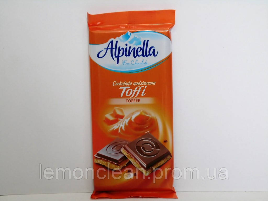 Шоколад Alpinella Toffi молочный с карамельной начинкой 100 г