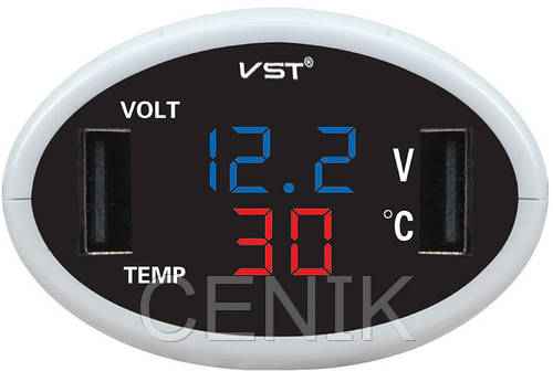 Часы автомобильные VST 708-4 электронный вольтметр