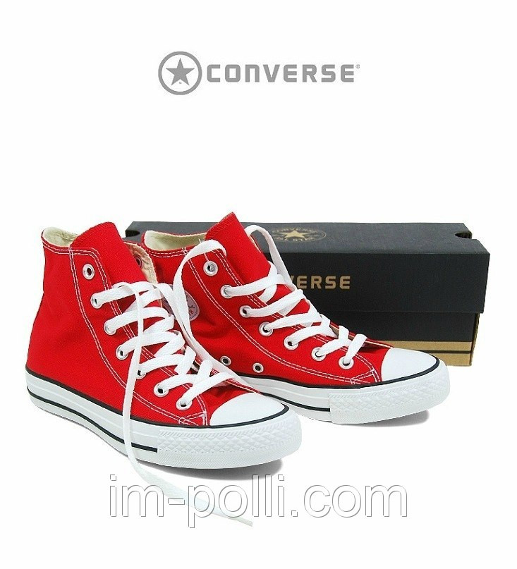 

Высокие кеды Конверс красного цвета (кеды Converse All Star High Red мужские и женские размеры)