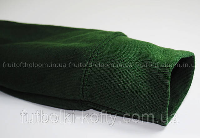 Тёмно-зелёная женская лёгкая толстовка на замке с капюшоном