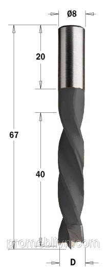 

Свердла непрохідні, довгі S =8x20mm.307.095.11