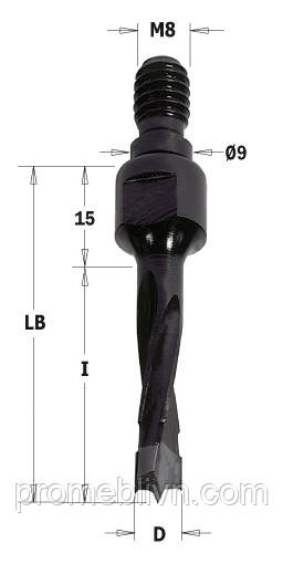 

353.120.11 Свердло NP гвинт. хвост. HW D=12 I=40 LB=55 S=M8/9 RH