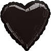 Шар в форме сердца с гелием 18" пастель черное