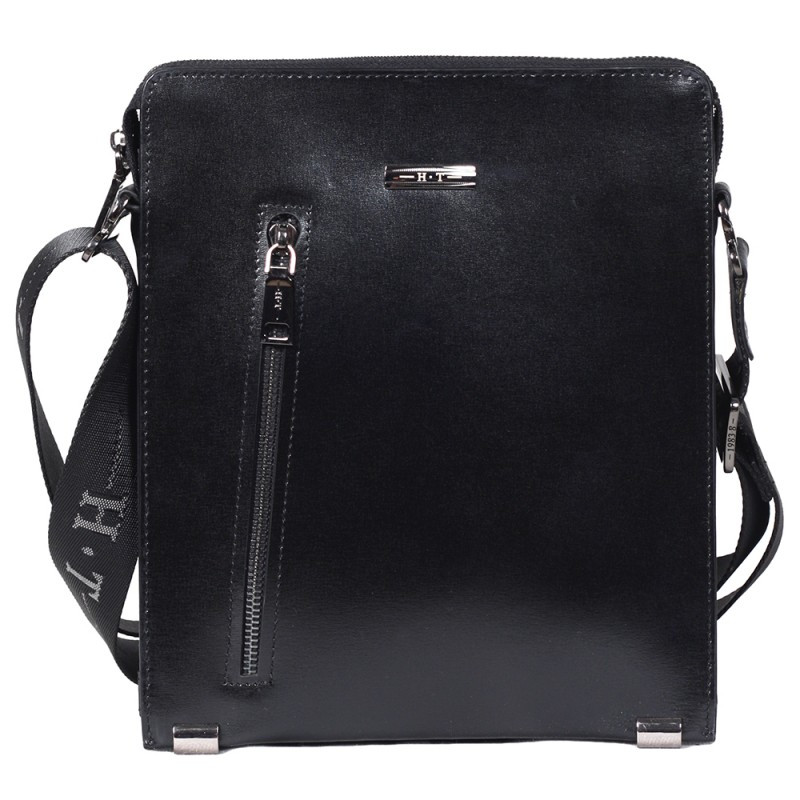 Деловая мужская кожаная сумка черная High Touch HT003417-31