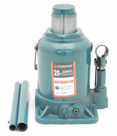 Домкрат бутылочный 20т низкий с клапаном (h min 190мм, h max 335мм)с дополнительным ремкомплектом