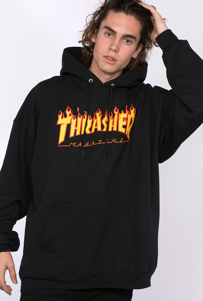 

Худи Thrasher, пламенный, Черный