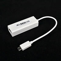 Переходник OTG Micro USB B на RJ45 (LAN) сетевая карта USB чип ASIX AX88772B честные 100Mbs дуплекс, фото 1