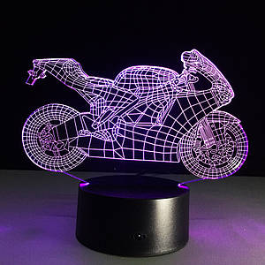 3D Мотоцикл Світильник