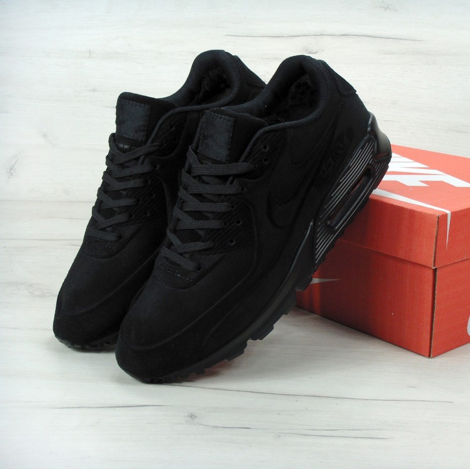 Кроссовки в стиле Nike Air Max 90 VT Tweed All Black (C мехом) мужские:  фото, купить в Киеве, самые новые модели. Все кроссовки и кеды от  "Интернет-магазин «Reverie Shoes»"