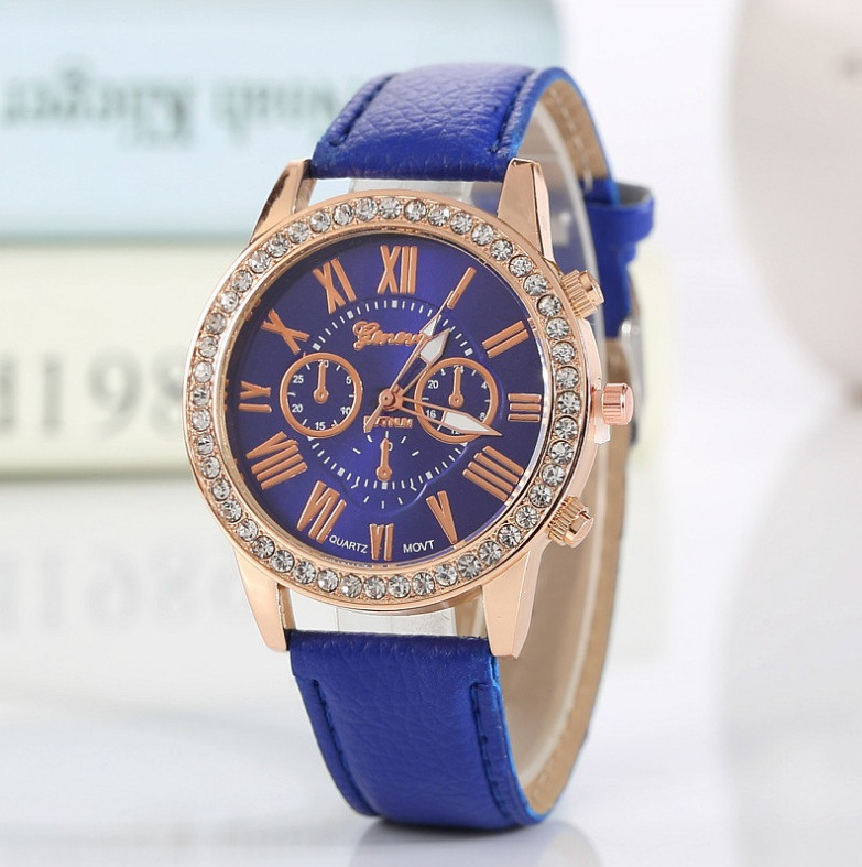 

Модные наручные часы женские Geneva Синий