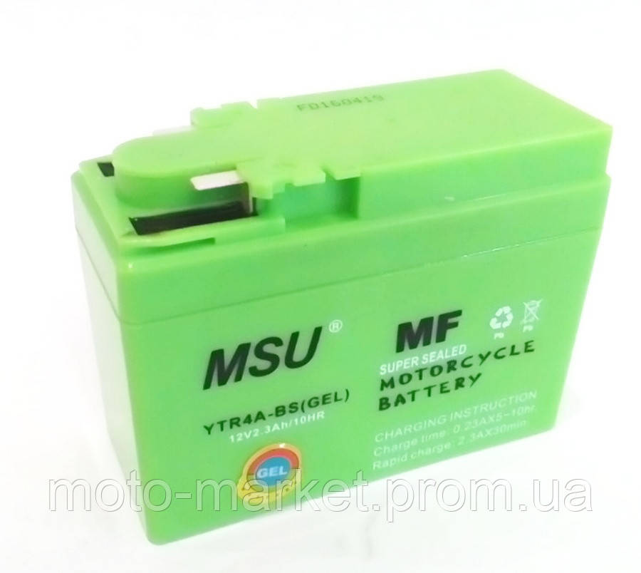 

Мото аккумулятор АКБ 12в 2,3А GT4B-5 широкая таблетка (113x47х85) MSU Taiwan