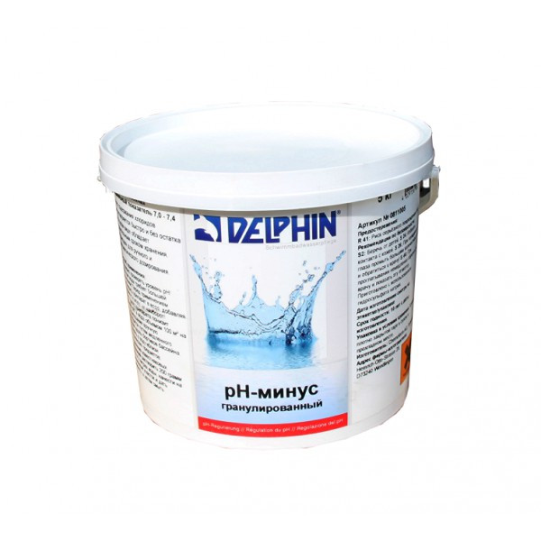 

Delphin - Средство для понижения кислотности воды рН minus (в гранулах). Упаковка 5кг. Германия.
