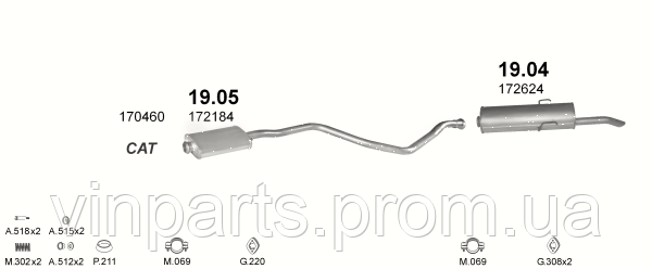 

Глушитель на Peugeot 405 (Пежо 405)