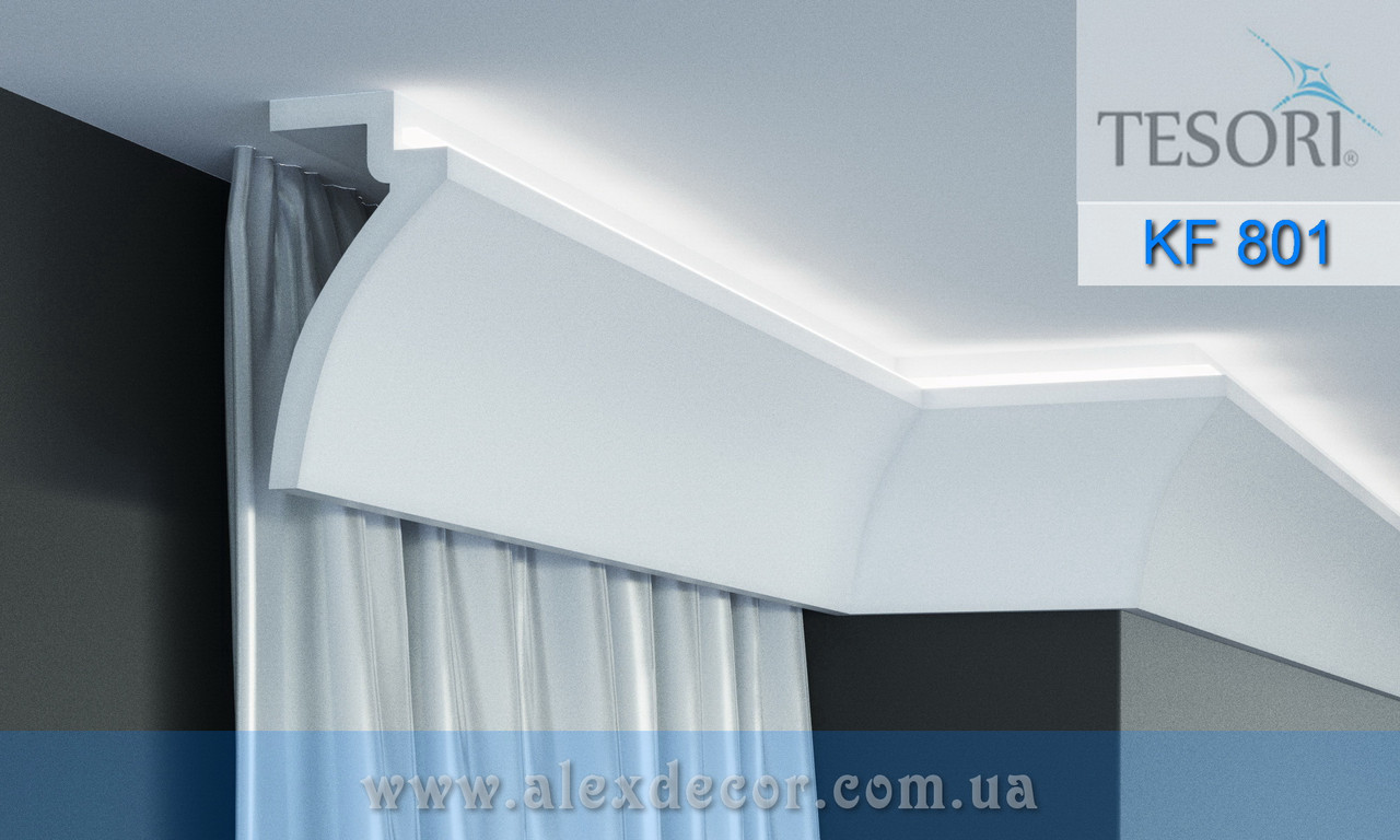 

Карниз Tesori KF801 (120x60)мм, Белый